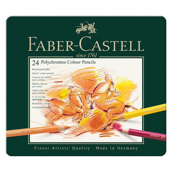 Polychromos® Artists' Colour Pencils - Tin of 24 - #110024 – Faber