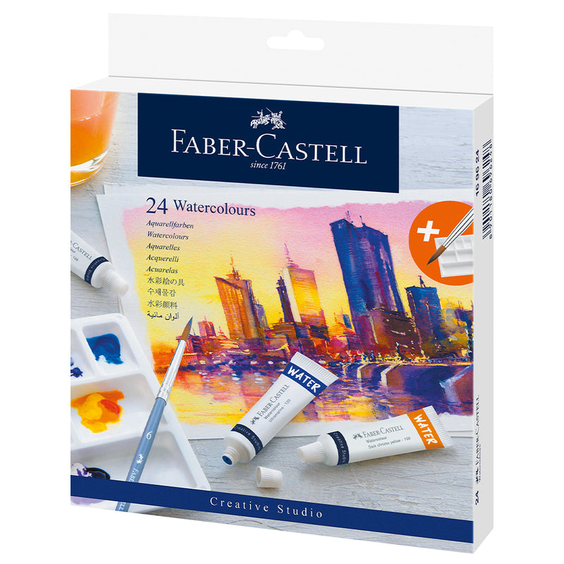 Watercolour Paint, case of 24, including mixing palette - #169624