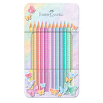 Sparkle Pastel coloured pencils Metal case of 12 #201910