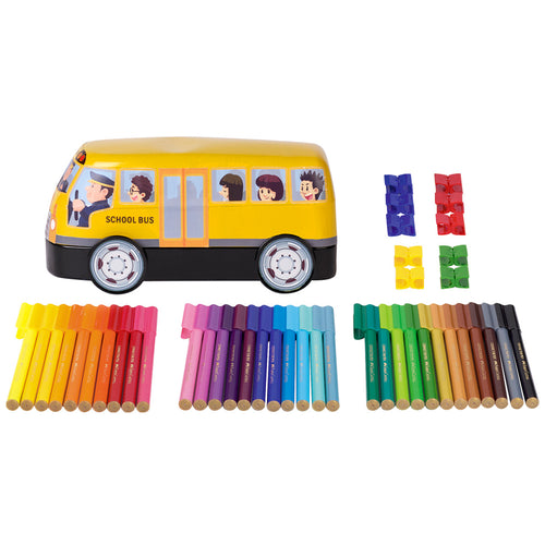 Connector felt pen set school bus, 43 pieces #155532