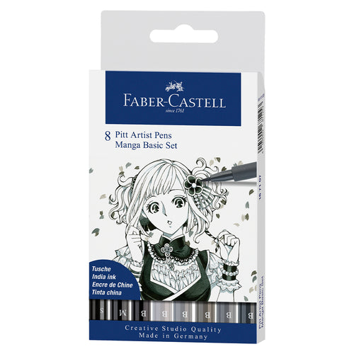 Pitt Artist Pen® Manga Basic - Wallet of 8 - #167107 - Faber-Castell Shop Canada
