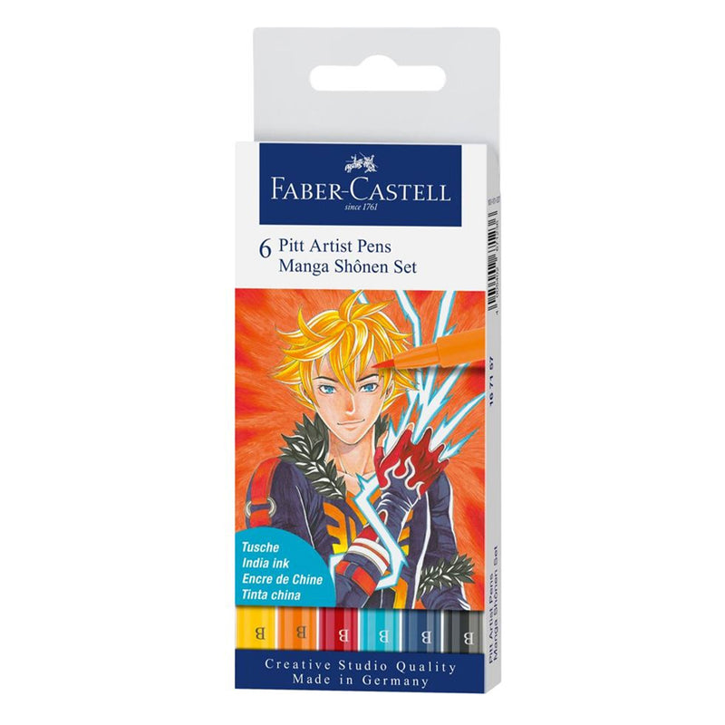 Pitt Artist Pen® Manga Shônen - Wallet of 6 - #167157 - Faber-Castell Shop Canada