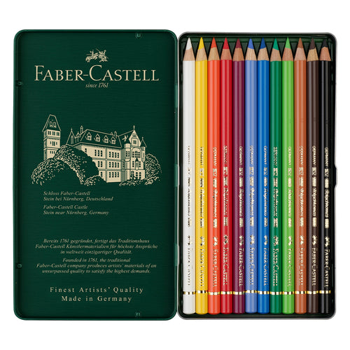 Polychromos® Artists' Colour Pencils - Tin of 12 - #110012 - Faber-Castell Shop Canada