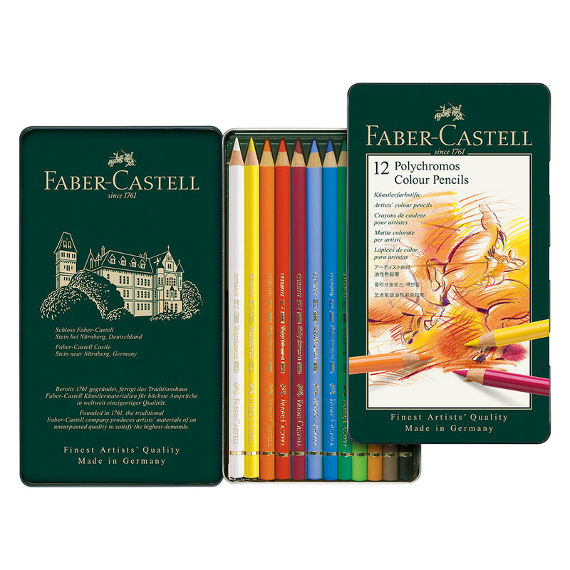 Polychromos® Artists' Colour Pencils - Tin of 12 - #110012 – Faber