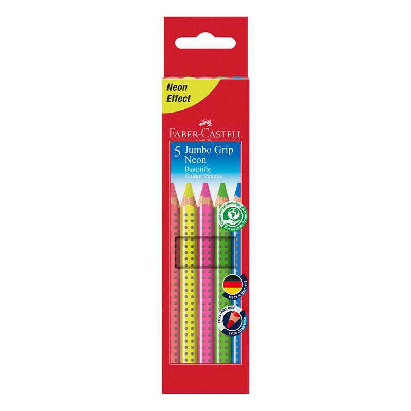 Jumbo Grip neon colour pencil, cardboard wallet of 5 #110994