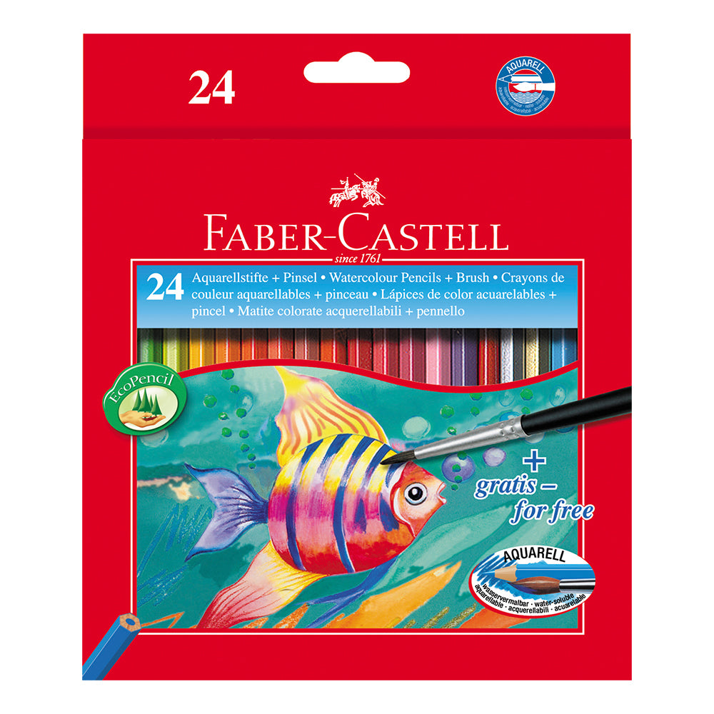 Faber-Castell watercolour pencils with brush, 24 - product photograph