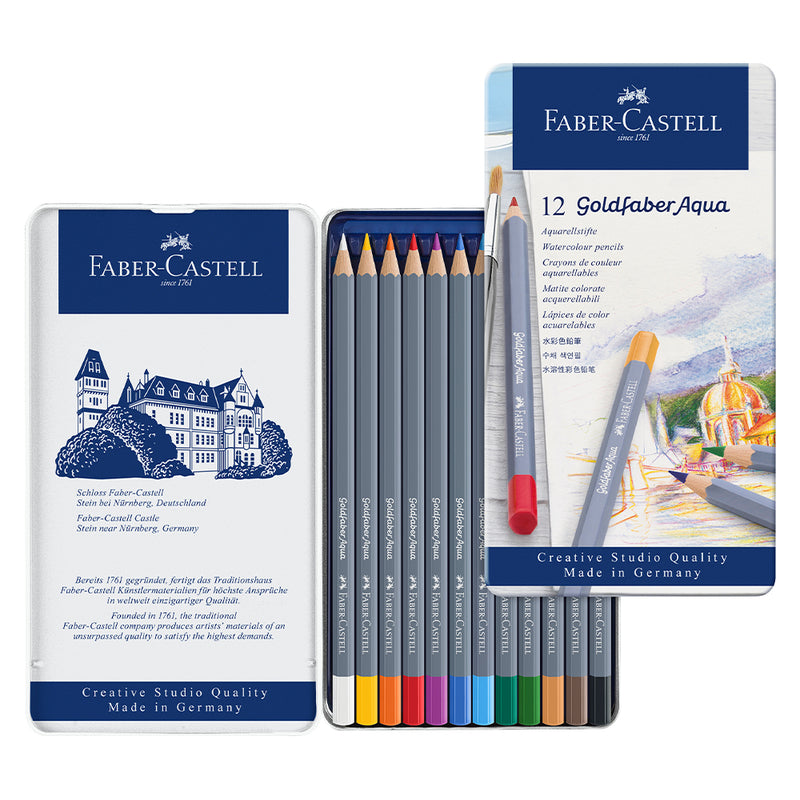Goldfaber Aqua watercolour pencil, tin of 12 - #114612 - Faber-Castell Shop Canada