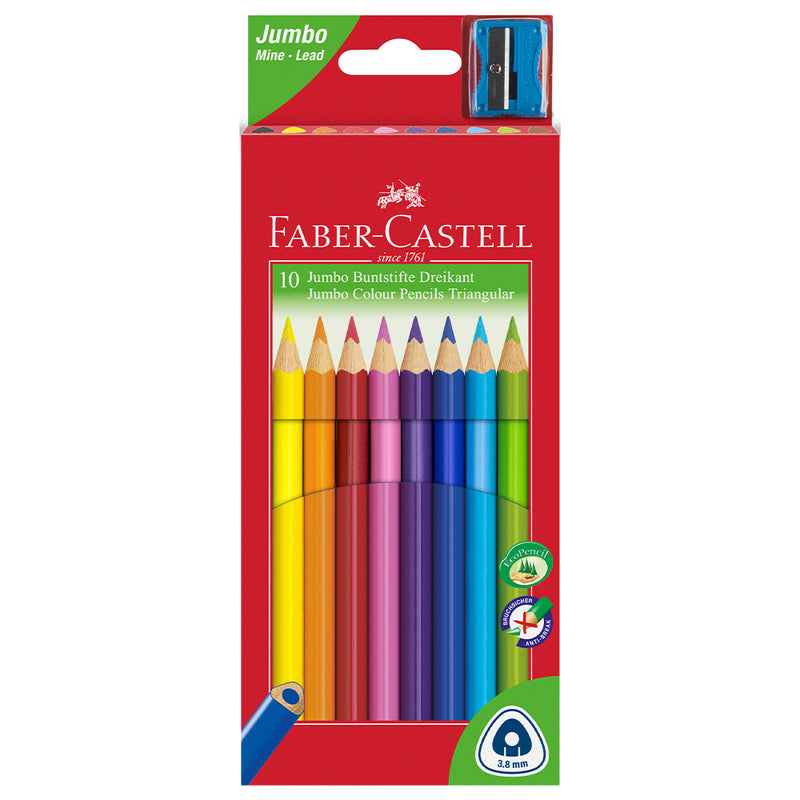 Jumbo Triangular Junior colour pencils, wallet of 10 #116510