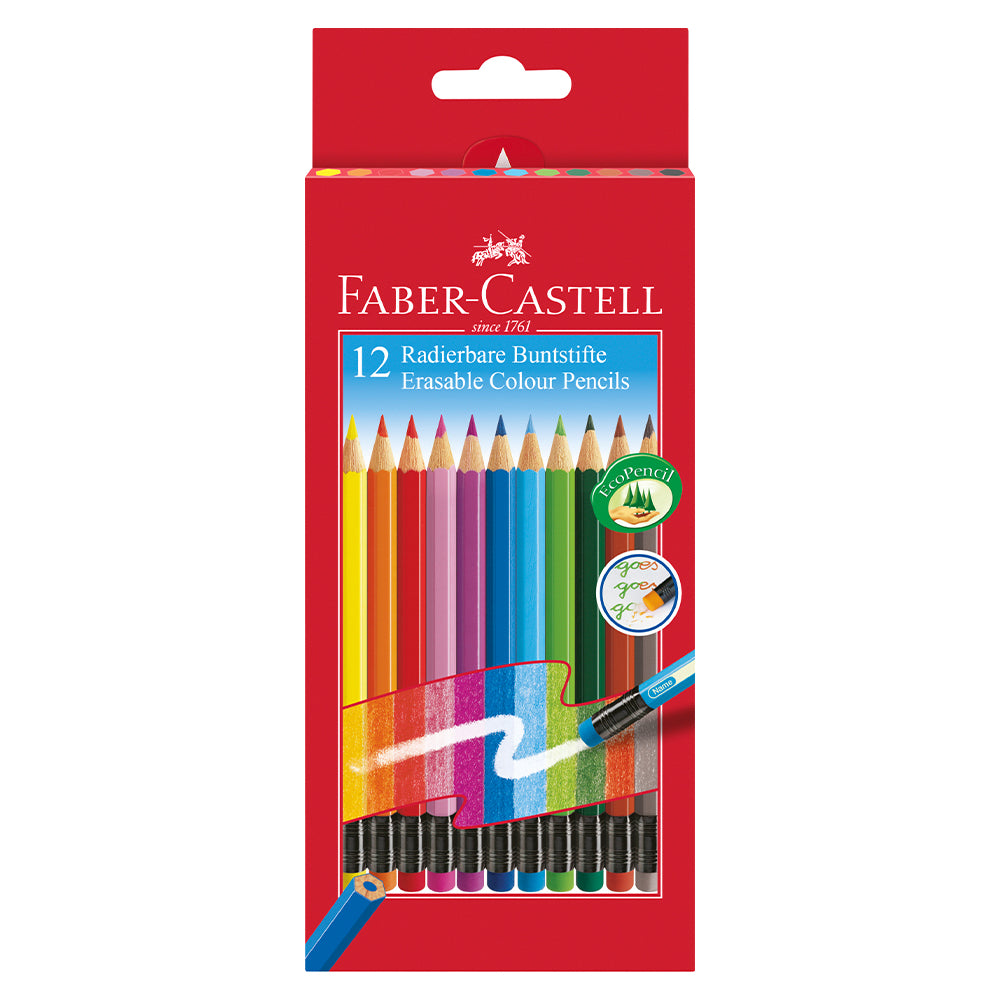 Classic Colours erasable colour pencils, wallet of 12 #116612