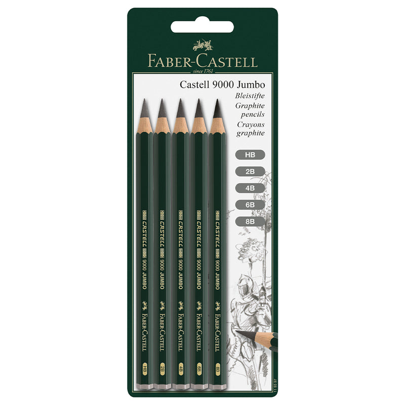 Castell® 9000 Jumbo Graphite Pencil - Package of 5 - #119397