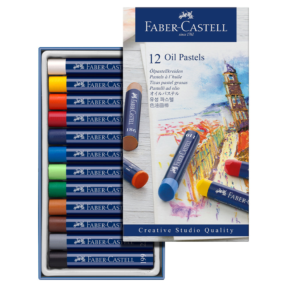 Oil pastels, cardboard wallet of 12 - #127012 – Faber-Castell Shop
