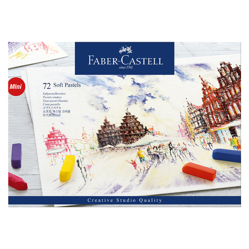 FABER CASTELL パステル72色木箱1960’s‼️ Soft pastels mini, cardboard wallet of 72 - #128272 – Faber