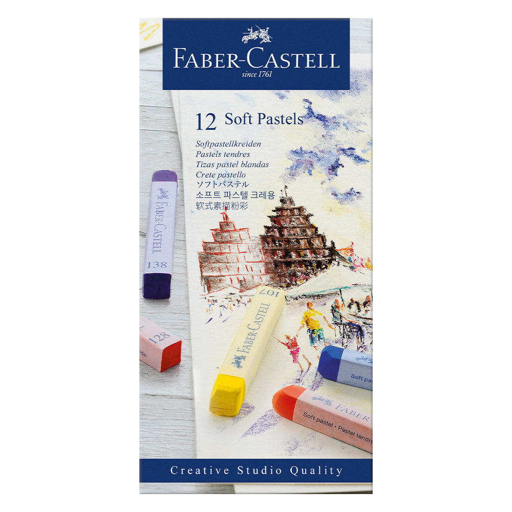 Soft pastels, cardboard wallet of 12 - #128312 – Faber-Castell