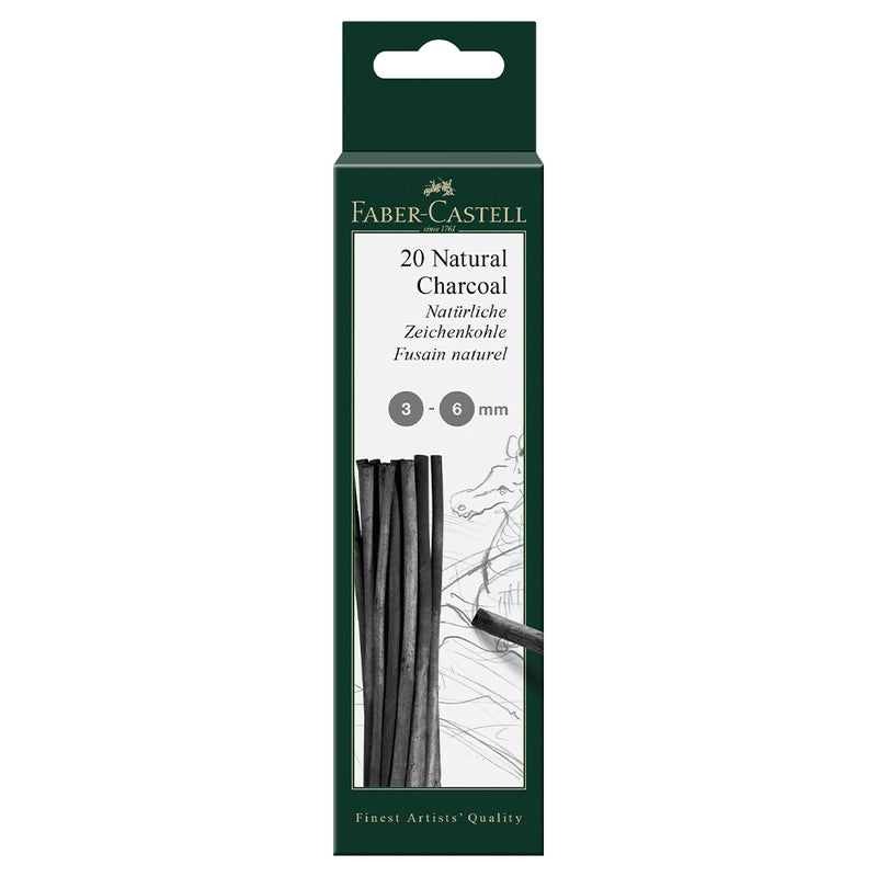 Pitt® Natural Willow Charcoal - 20 Sticks (3-6mm) - #129198