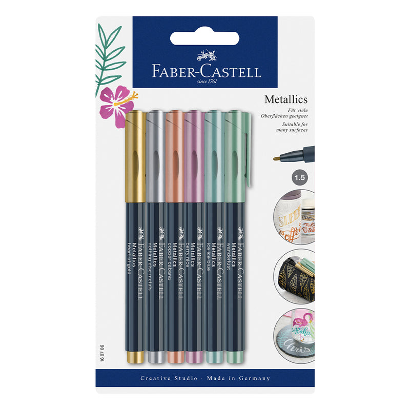 Metallics marker 6 colours - #160706 - Faber-Castell Shop Canada