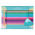 Sparkle colored pencils gift set, metal case turquoise, 21 pieces #201641