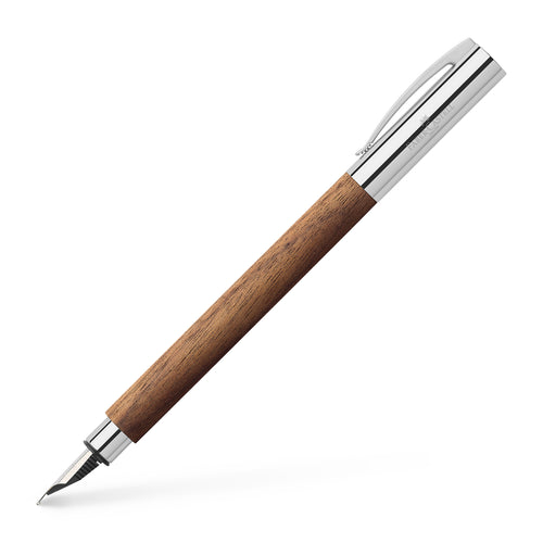 Ambition Fountain Pen, Walnut Wood - Fine - #148581 - Faber-Castell Shop Canada