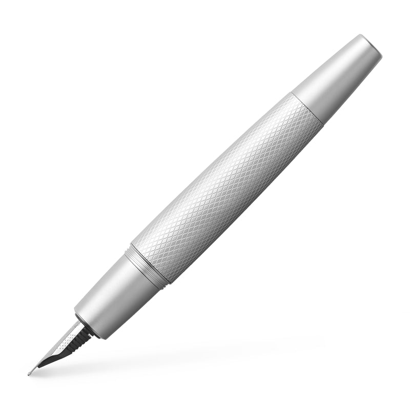 e-motion Fountain Pen, Pure Silver - Medium - #148670 - Faber-Castell Shop Canada