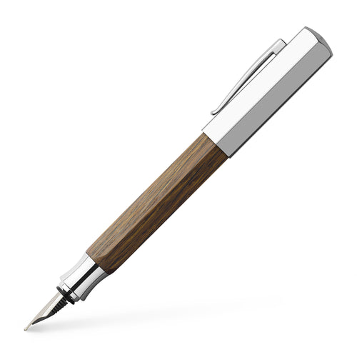 Ondoro Fountain Pen, Smoked Oak Wood - Broad - #147583 - Faber-Castell Shop Canada