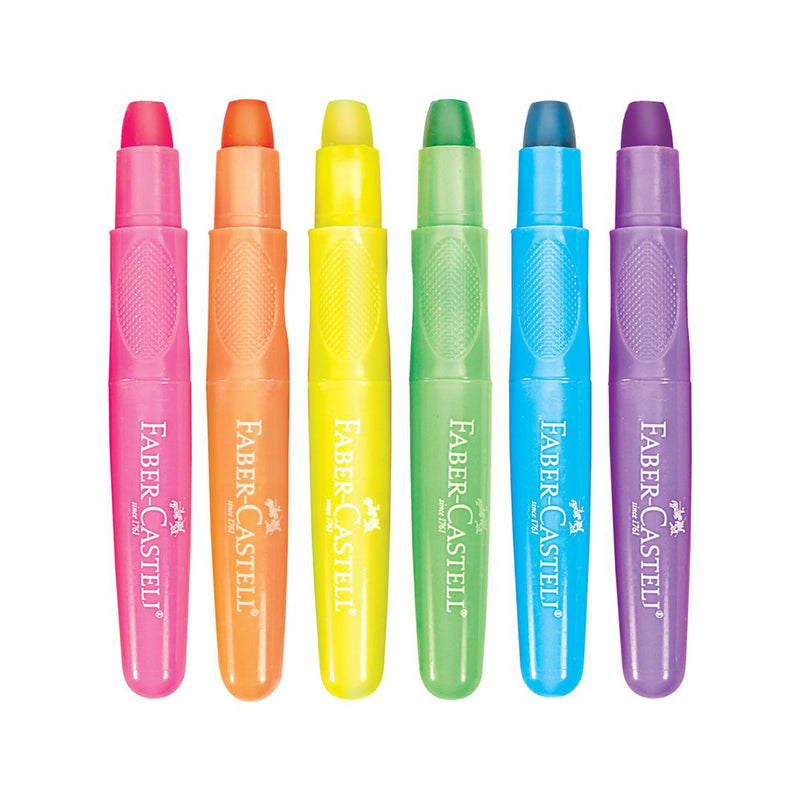 6 Neon Gel Crayons in Storage Case - #14317